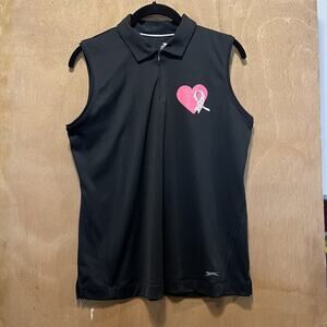 Slazenger Golf Shirts Sleeveless Lightweight Breast Cancer Awareness Women's